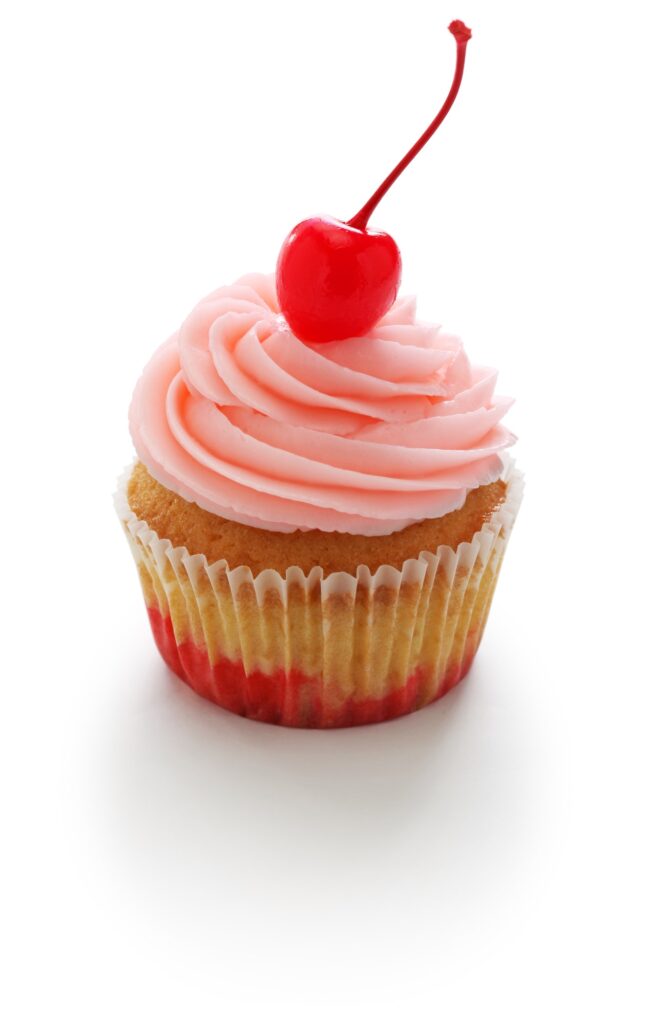 homemade cherry cupcake